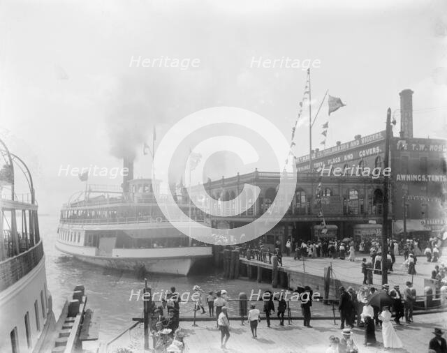 Str. Promise at ferry dock, Detroit, Mich., between 1900 and 1910. Creator: Unknown.