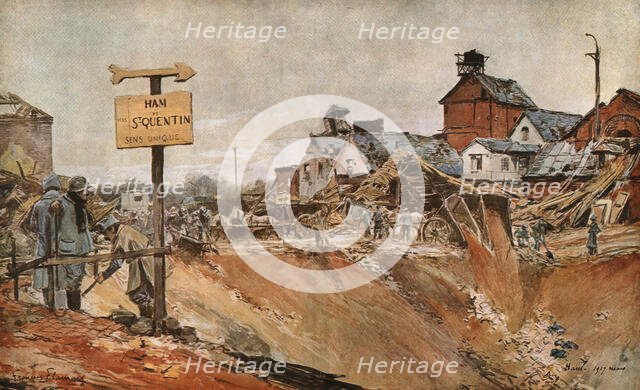 'Les entonnoirs de Ham', 1917. Creator: Francois Flameng.