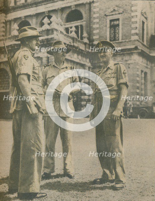 'Leaders in the Burma Campaign met in Rangoon after the city's fall on May 3, 1945', 1945. Artist: Unknown.