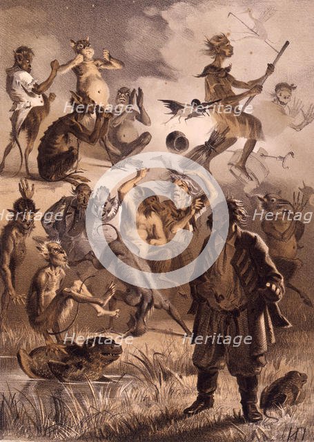 Illustration for the tale "The Lost Letter" from "Evenings on a Farm Near Dikanka" by Nikolai Gogol, Creator: Pryanishnikov, Illarion Mikhailovich (1840-1894).