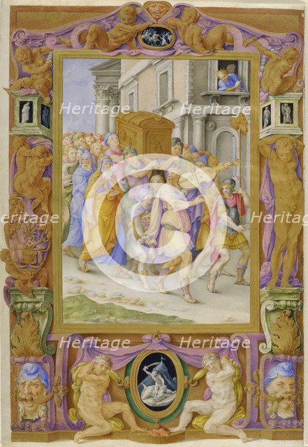 King David dancing before the Ark of the Covenant, c.1540.