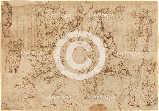 Figure Studies [recto], c. 1530/1540. Creator: Perino del Vaga.