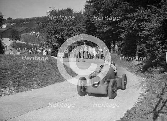 Ford Model 10 racing special of J Eason-Gibson competing in the VSCC Croydon Speed Trials, 1937. Artist: Bill Brunell.