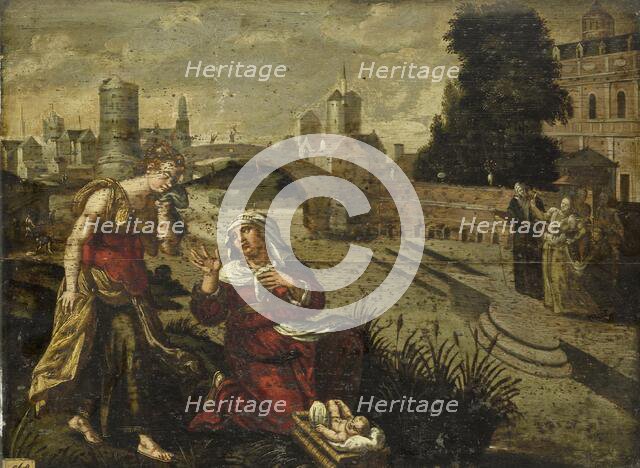 Moses in the rush basket, 1500-1599.  Creator: Anon.