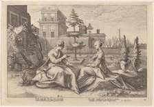 Juno in the Form of Beroe, Warning Semele, c. 1615. Creator: Goltzius, Workshop of Hendrick, after Hendrick Gol.