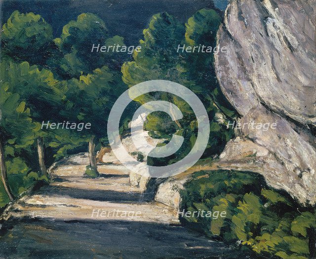 Landscape. Road with Trees in Rocky Mountains. Artist: Cézanne, Paul (1839-1906)