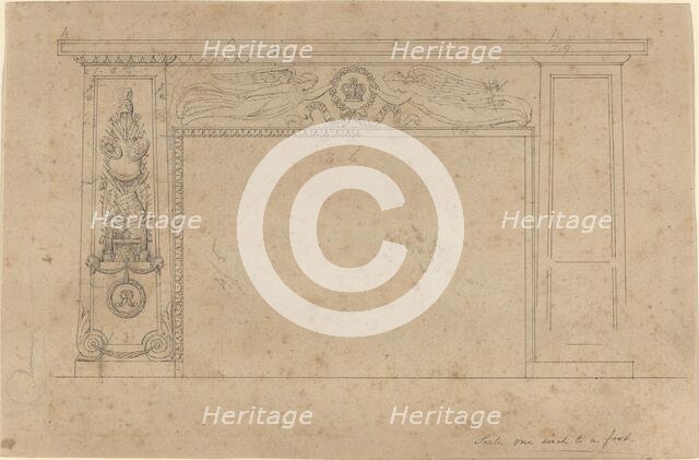 Design for the Chimney Piece in the Throne Room, Buckingham Palace, 1820/1826. Creator: John Flaxman.