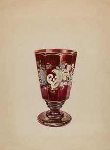Vase (Ruby Glass), c. 1936. Creator: Ralph Atkinson.