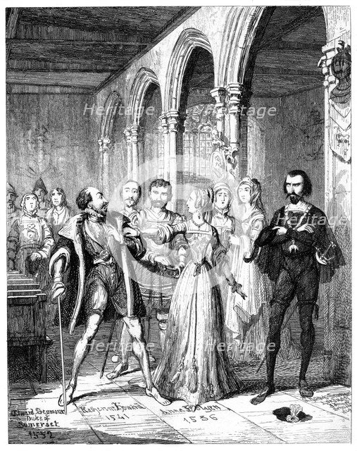 Anne Boleyn (1507-1536) and Edward Seymour (1506-1552), 19th century.Artist: George Cruikshank