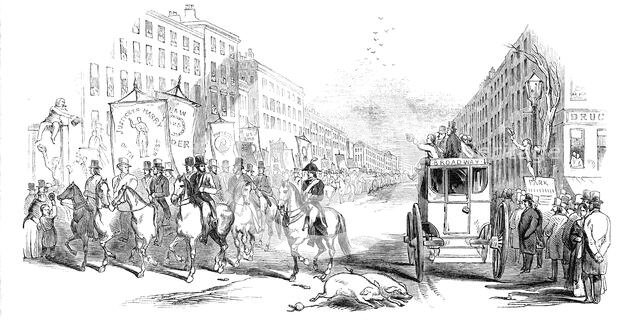 Great Whig Procession, at New York, 1844. Creator: J. Kobb.