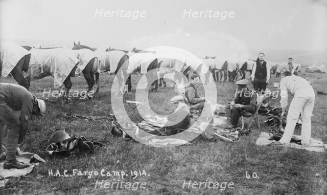 Recruits, Aldershot, H.A.C. Fargo Camp. 1914, 1914. Creator: Bain News Service.