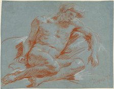 A Seated Male Nude, 1752/1753. Creator: Giovanni Battista Tiepolo.