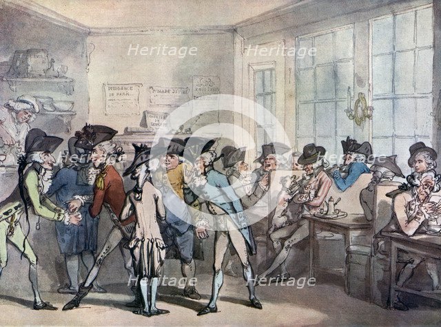 'The French coffee house', late 18th century. Artist: Thomas Rowlandson
