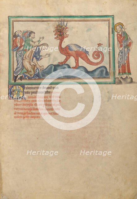 The Adoration of the Beast; Dyson Perrins Apocalypse, about 1255-1260. Creator: Unknown.