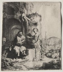 Christ and the Woman of Samaria Among Ruins, 1634. Creator: Rembrandt van Rijn (Dutch, 1606-1669).