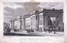 Cornwall Terrace, Regent's Park, Marylebone, London, 1827. Artist: William Deeble