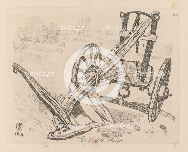 Liber Studiorum: Plate 43, A Norfolk Plough, 1814. Creator: John Sell Cotman (British, 1782-1842).