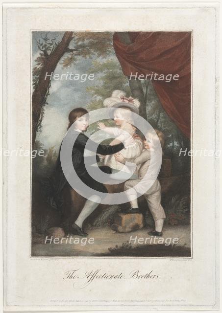 The Affectionate Brothers (The Lamb Children), 1791. Creator: Francesco Bartolozzi (British, 1727-1815).