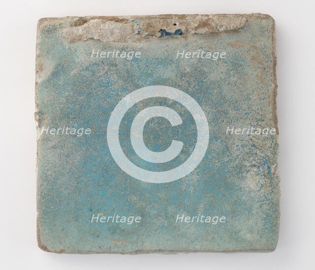 Square tile with slag attachments, 11th-12th century. Creator: Unknown.