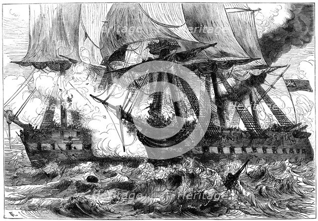 Fight between USS 'Chesapeake' and HMS 'Shannon', 1813 (c1880). Artist: Unknown