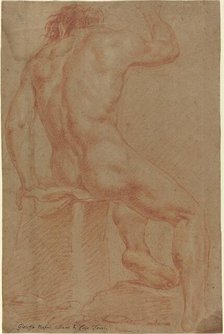 Nude Male Figure [recto], 17th century. Creator: Unknown.