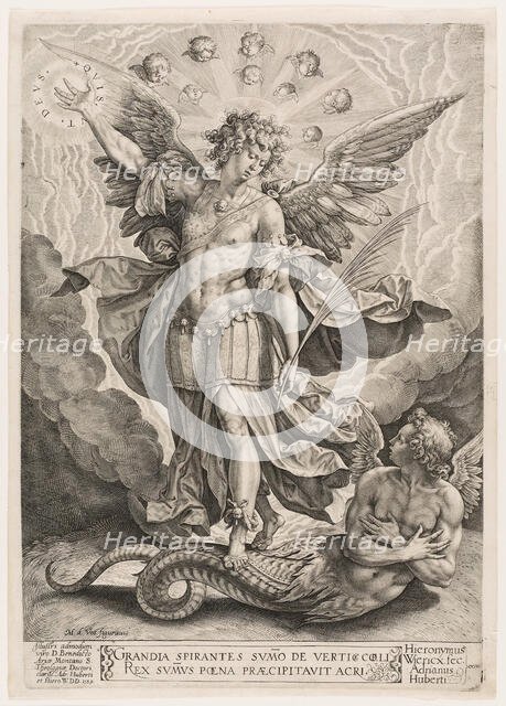 St Michael Triumphing Over the Dragon, 1584. Creator: Jan Wierix.