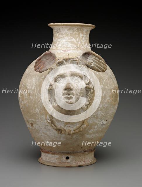 Canosan White-Ground Amphora with Protomes: Medusa and Centaurs, 3rd-2nd centuries BC. Creator: Unknown.