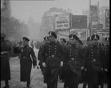 Troops Marching past Boris III King of Bulgaria and Saluting, 1929. Creator: British Pathe Ltd.