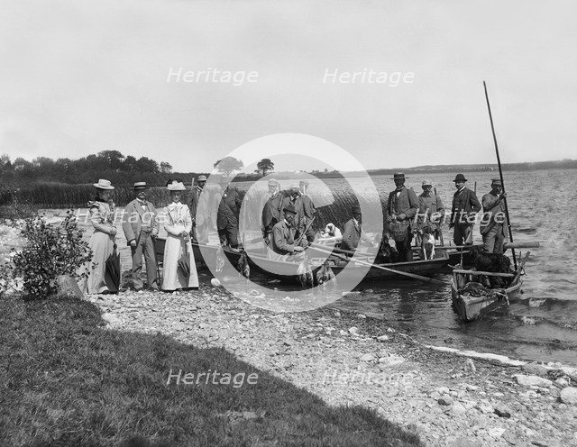 Crown Prince Gustav of Sweden bird shooting, Skabersjö Manor, Scania, Sweden, 1899. Artist: Unknown