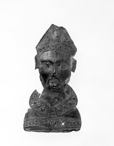 Pilgrim badge in the shape of St Thomas Becket's head, second half of the 14th century. Artist: Unknown