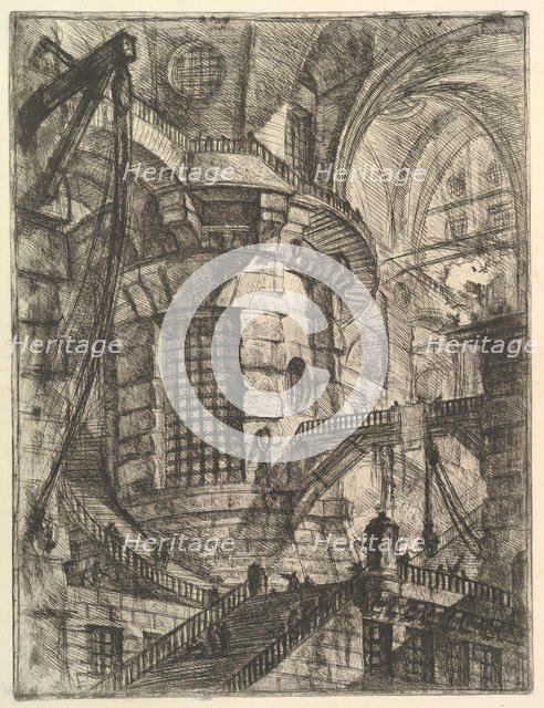 The Round Tower, from 'Carceri d'invenzione' (Imaginary Prisons), ca. 1749-50. Creator: Giovanni Battista Piranesi.