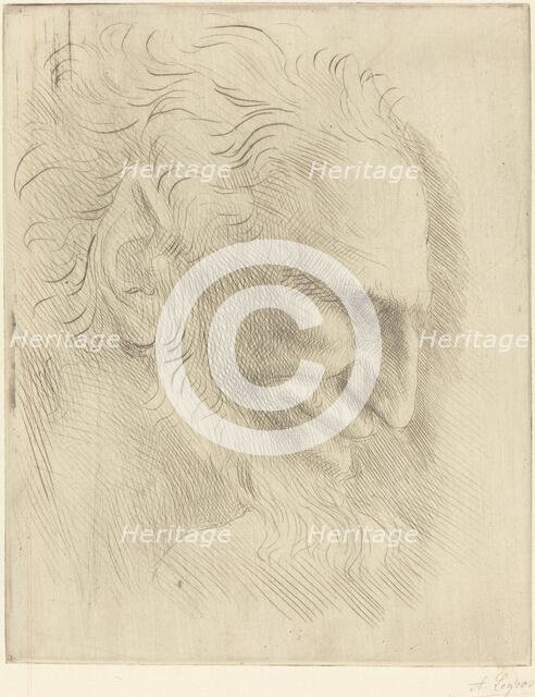 Study for the Head of a Man (Etude de tete d'homme). Creator: Alphonse Legros.