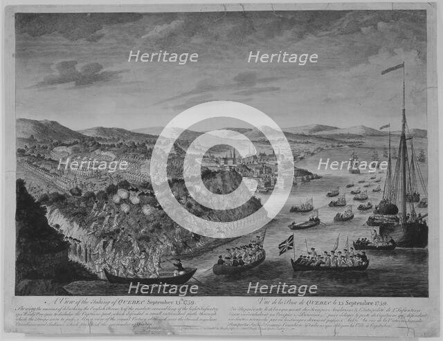 A View of the Taking of Quebec, September 13, 1759, ca. 1760. Creator: Bowles & Carver.