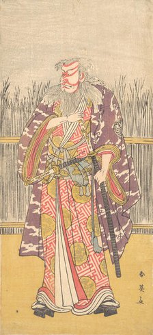 Unidentified Actor of the Ichikawa Line in the Role of Hige no Ikyu, ca. 1795. Creator: Katsukawa Shun'ei.
