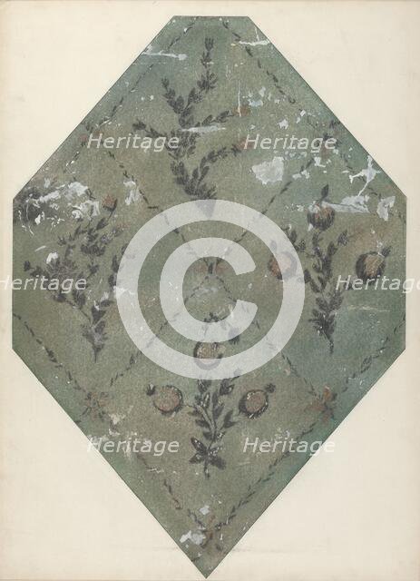 Hand Painted Wall (Detail), c. 1940. Creator: Michael Lauretano.