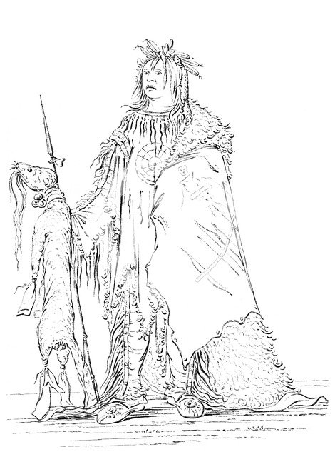 Portrait of 'Iron Horn', Native American man, 1841.Artist: Myers and Co