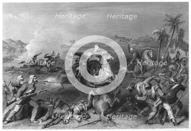'Attack on the Sealkote mutineers by General Nicholson's Irregular cavalry', 1857, (c1860). Artist: Unknown