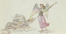 Archangel Michael fights the dragon. Creator: Unknown.