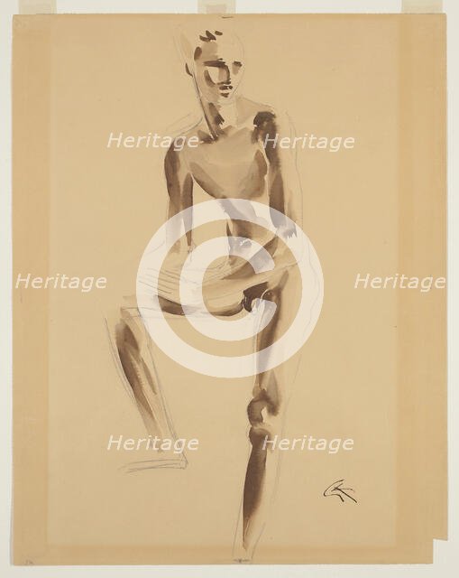 Study of a Male Nude, between 1920 and 1923. Creator: George Kolbe.