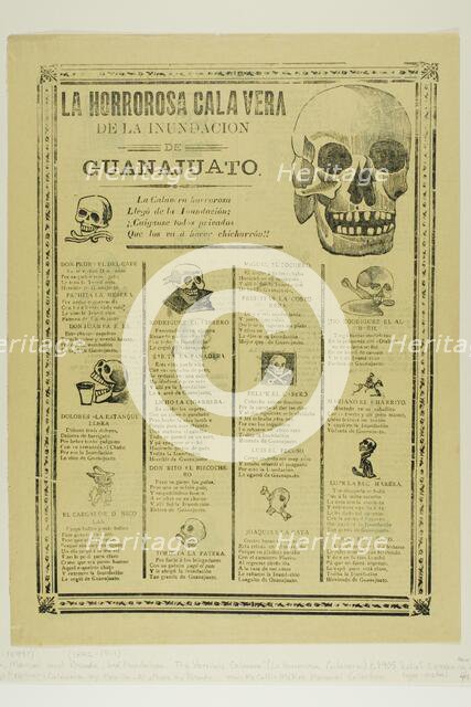 The Horrible Calavera of the Flooding of Guanajuato, 1900/10. Creators: Manuel Manilla, José Guadalupe Posada.