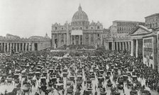 Blessing of Pope Leo XIII, Saint Peter's Square, Vatican City, Rome, Holy Week, 1898.  Creator: Unknown.