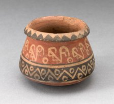MIiniature Jar with Geometric Motifs and Abstract Birds, A.D. 1450/1532. Creator: Unknown.