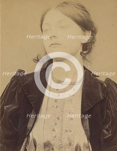 Schrader. Minna, Appoline. 19 ans, née à Paris XIe. Sculpteur. Association de malfaiteurs...., 1894. Creator: Alphonse Bertillon.