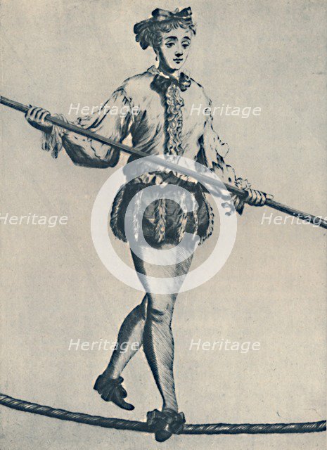 'A Famous Tight-Rope Walker of the Seventeenth Century', 1942. Artist: Unknown.