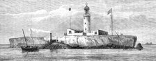 New lighthouse on the Brothers Rocks, Red Sea, 1883. Creator: Unknown.