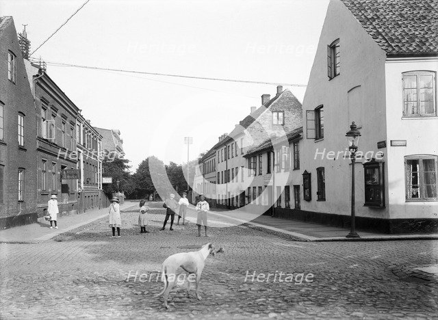 Street in Landskrona, Sweden, 1913. Artist: Unknown
