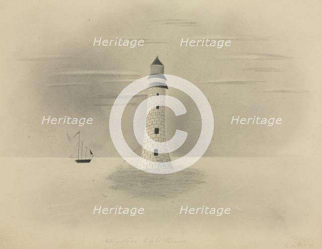 Eddystone Lighthouse, 1840. Creator: Mary Altha Nims (American, 1817-1907).