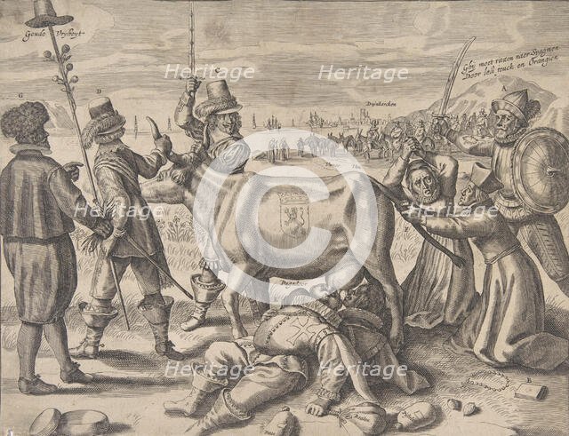 Struggle over the Flemish Milch-Cow, 1646. Creator: Crispijn de Passe I.