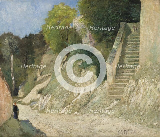 A Steep Ascent in Montigny-sur-Loing, 1876. Creator: Carl Fredrik Hill.