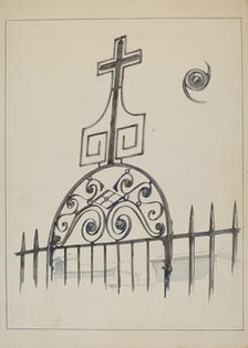 Iron Cross - Gate Ornament, c. 1936. Creator: Arelia Arbo.